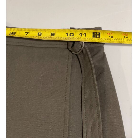 Ann Taylor Petite Olive Green A-Line Skirt With D-Ring Belt - Picture 9 of 14